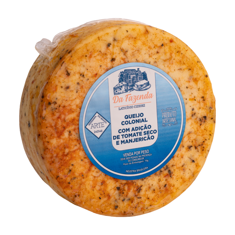 Queijo Colonial Temperado – Tomate Seco e Manjericão