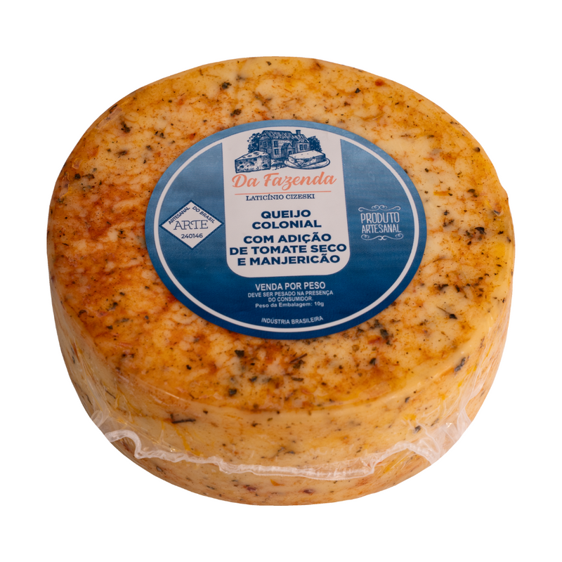 Queijo Colonial Temperado – Tomate Seco e Manjericão