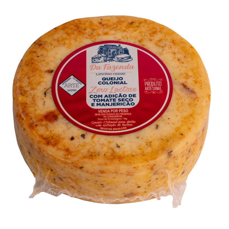 Queijo Colonial Temperado – Tomate Seco e Manjericão - Zero lactose