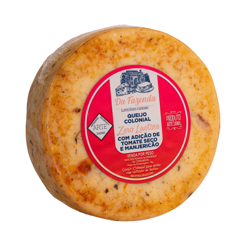 Queijo Colonial Temperado – Tomate Seco e Manjericão - Zero lactose
